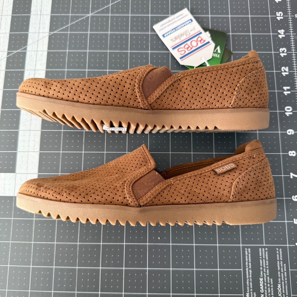 Skechers Bobs Suede Slip-On Flats in Light Brown - Picture 4 of 7